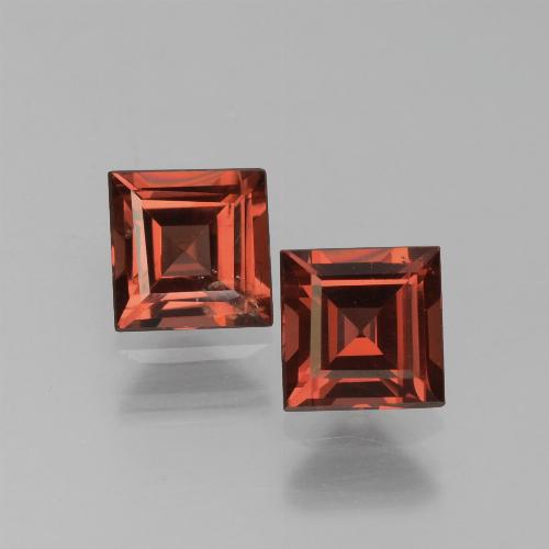 Gemas de granate piropo rojo natural de 1,57 ct, cuadrado, VS