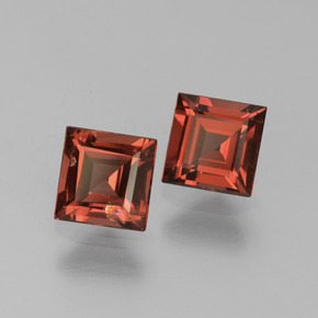 Gemas de granate piropo rojo natural de 1,57 ct, cuadrado, VS