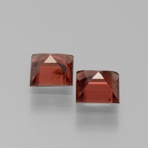 Gemas de granate piropo rojo natural de 1,57 ct, cuadrado, VS