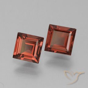 Gemas de Granate piropo Rojo oscuro natural de 1.51 ct, Cuadrado, VS