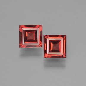 Gemas de granate piropo rojo natural de 1,29 ct, cuadrado, VS