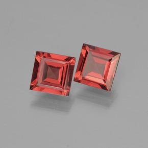 Gemas de granate piropo rojo natural de 1,29 ct, cuadrado, VS