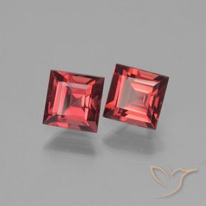 Gemas de Granate piropo Rojo vino intenso natural de 1.69 ct, Cuadrado, VVS