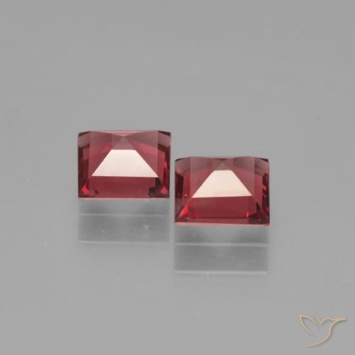 Gemas de Granate piropo Rojo oscuro natural de 1.38 ct, Cuadrado, VS