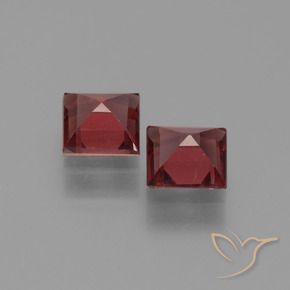 Gemas de Granate piropo Rojo oscuro natural de 1.46 ct, Cuadrado, VVS-VS