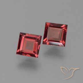 Gemas de Granate piropo Rojo oscuro natural de 1.42 ct, Cuadrado, VS