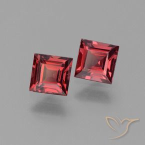 Gemas de Granate piropo Rojo oscuro natural de 1.57 ct, Cuadrado, VS