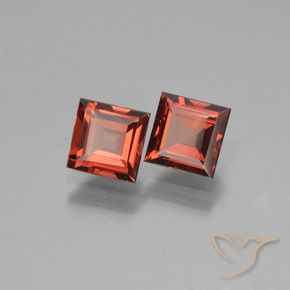 Gemas de Granate piropo Rojo medio natural de 1.64 ct, Cuadrado, VVS-VS
