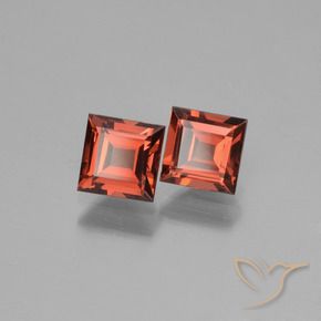 Gemas de Granate piropo Rojo escarlata natural de 1.59 ct, Cuadrado, VVS-VS