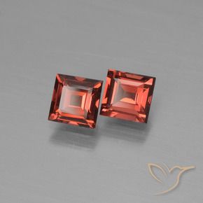 Gemas de Granate piropo Rojo escarlata natural de 1.45 ct, Cuadrado, VVS-VS