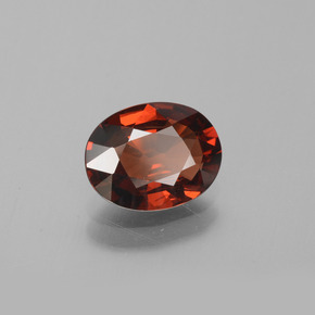 Granate piropo rojo natural de 1,86 ct, corte óvalo, VVS-VS