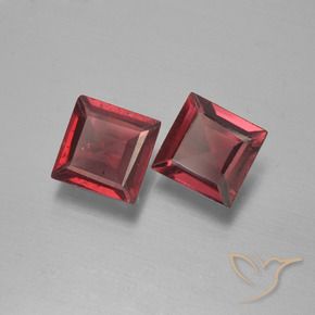 Gemas de Granate piropo Rojo escarlata natural de 1.46 ct, Cuadrado, VS