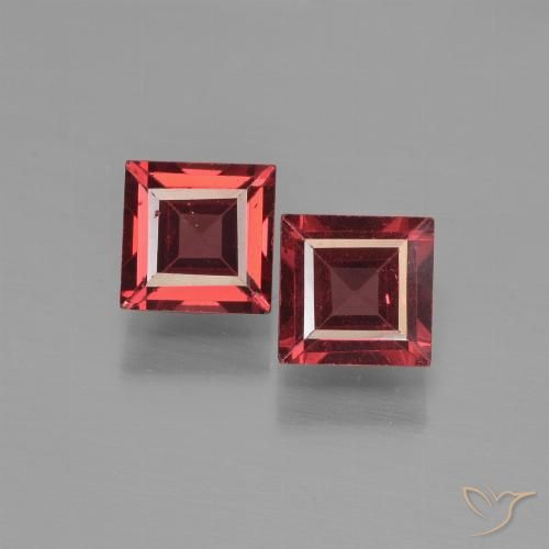 1.55ctw Natural Rojo rosado Granate piropo, Cuadrado, VS
