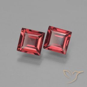Gemas de Granate piropo Rojo rosado natural de 1.55 ct, Cuadrado, VS