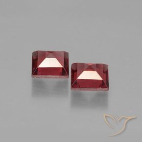 Gemas de Granate piropo Rojo rosado natural de 1.55 ct, Cuadrado, VS