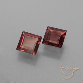 Gemas de Granate piropo Rojo merlot natural de 1.29 ct, Cuadrado, VVS-VS