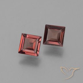 Gemas de Granate piropo Rojo merlot natural de 1.44 ct, Cuadrado, VVS-VS