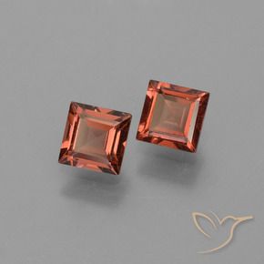 Gemas de Granate piropo Rojo medio natural de 1.46 ct, Cuadrado, VVS-VS