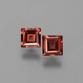 Gemas de granate piropo rojo natural de 1,50 ct, cuadrado, VVS