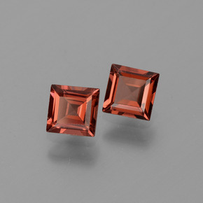 Gemas de granate piropo rojo natural de 1,50 ct, cuadrado, VVS