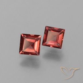 Gemas de Granate piropo Rojo oscuro natural de 1.64 ct, Cuadrado, VVS