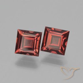 Gemas de Granate piropo Rojo oscuro natural de 1.60 ct, Cuadrado, VVS-VS