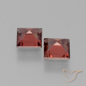 Gemas de Granate piropo Rojo oscuro natural de 1.30 ct, Cuadrado, VVS-VS