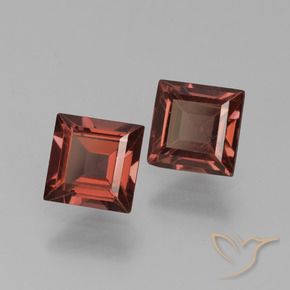 Gemas de Granate piropo Rojo oscuro natural de 1.51 ct, Cuadrado, VS