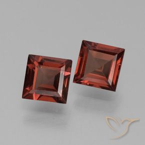 Gemas de Granate piropo Rojo oscuro natural de 1.66 ct, Cuadrado, VVS-VS