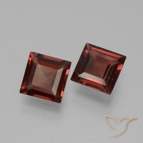 Gemas de Granate piropo Rojo escarlata intenso natural de 1.29 ct, Cuadrado, VVS-VS