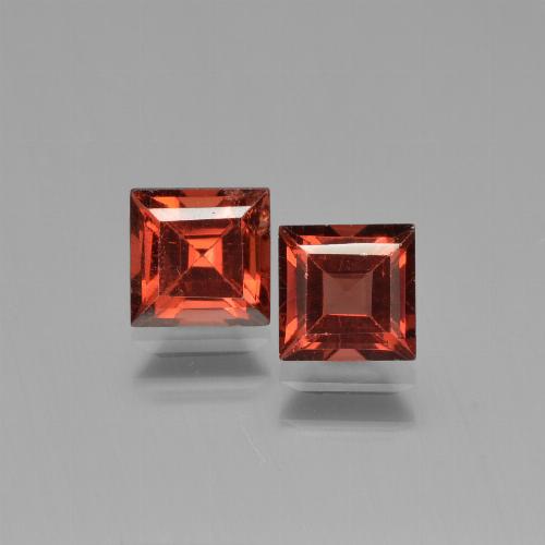 Gemas de granate piropo rojo natural de 1,79 ct, cuadrado, VVS