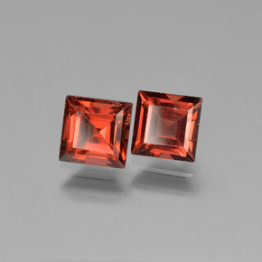 Gemas de granate piropo rojo natural de 1,79 ct, cuadrado, VVS