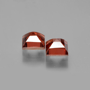 Gemas de granate piropo rojo natural de 1,79 ct, cuadrado, VVS