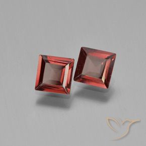 Gemas de Granate piropo Rojo medio natural de 1.36 ct, Cuadrado, VS