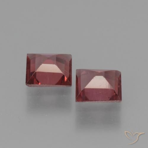 Gemas de Granate piropo Rojo oscuro natural de 1.37 ct, Cuadrado, VS-SI