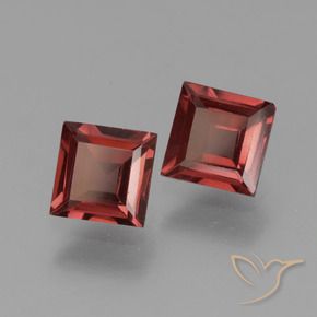 Gemas de Granate piropo Rojo vino intenso natural de 1.51 ct, Cuadrado, VS