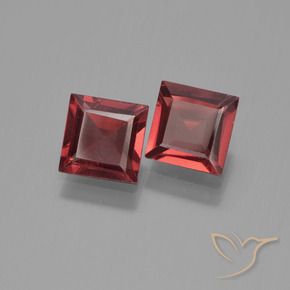 Gemas de Granate piropo Rojo vino intenso natural de 1.49 ct, Cuadrado, VVS-VS