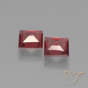 Gemas de Granate piropo Rojo vino intenso natural de 1.49 ct, Cuadrado, VVS-VS