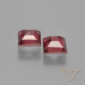 Gemas de Granate piropo Rojo merlot natural de 1.62 ct, Cuadrado, VVS
