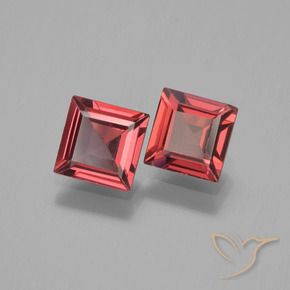 Gemas de Granate piropo Rojo oscuro natural de 1.48 ct, Cuadrado, VVS-VS