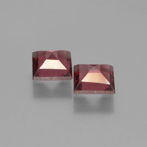 Gemas de granate piropo rojo natural de 1,55 ct, cuadrado, VVS