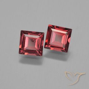 Gemas de Granate piropo Rojo vino intenso natural de 1.48 ct, Cuadrado, VS