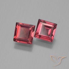 Gemas de Granate piropo Rojo vino intenso natural de 1.54 ct, Cuadrado, VVS
