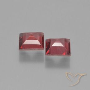 Gemas de Granate piropo Rojo vino intenso natural de 1.54 ct, Cuadrado, VVS