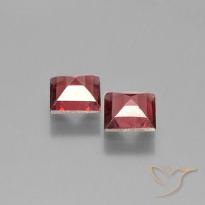 Gemas de Granate piropo Rojo merlot natural de 1.45 ct, Cuadrado, VVS-VS