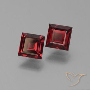 Gemas de Granate piropo Rojo oscuro natural de 1.46 ct, Cuadrado, VS