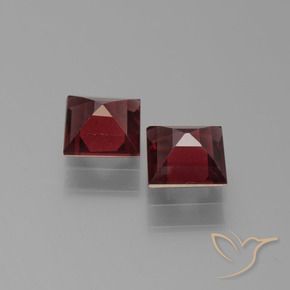 Gemas de Granate piropo Rojo oscuro natural de 1.46 ct, Cuadrado, VS