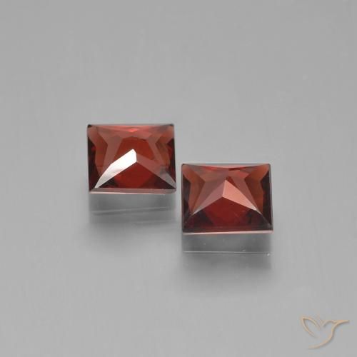 Gemas de Granate piropo Rojo oscuro natural de 1.41 ct, Cuadrado, VS