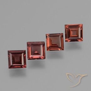 Gemas de Granate piropo Rojo oscuro natural de 2.46 ct, Cuadrado, VS