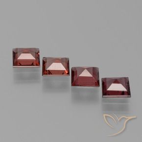 Gemas de Granate piropo Rojo oscuro natural de 2.46 ct, Cuadrado, VS